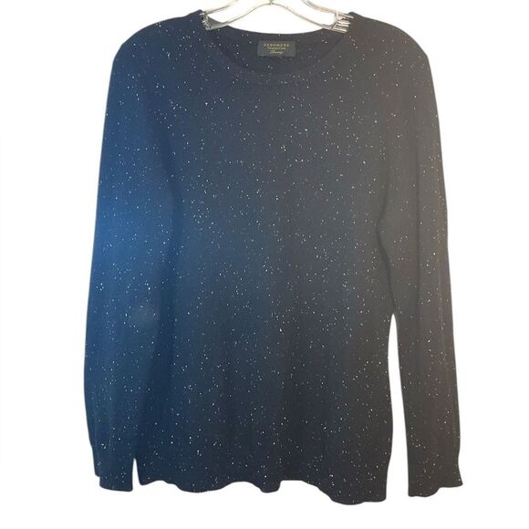 CHARTER CLUB LUXURY LADIES CASHMERE SWEATER BLACK LARGE WHITE P EVERYDAY CASUAL - Picture 10 of 10